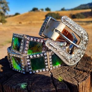 Rainbow Western Bling Belt Large